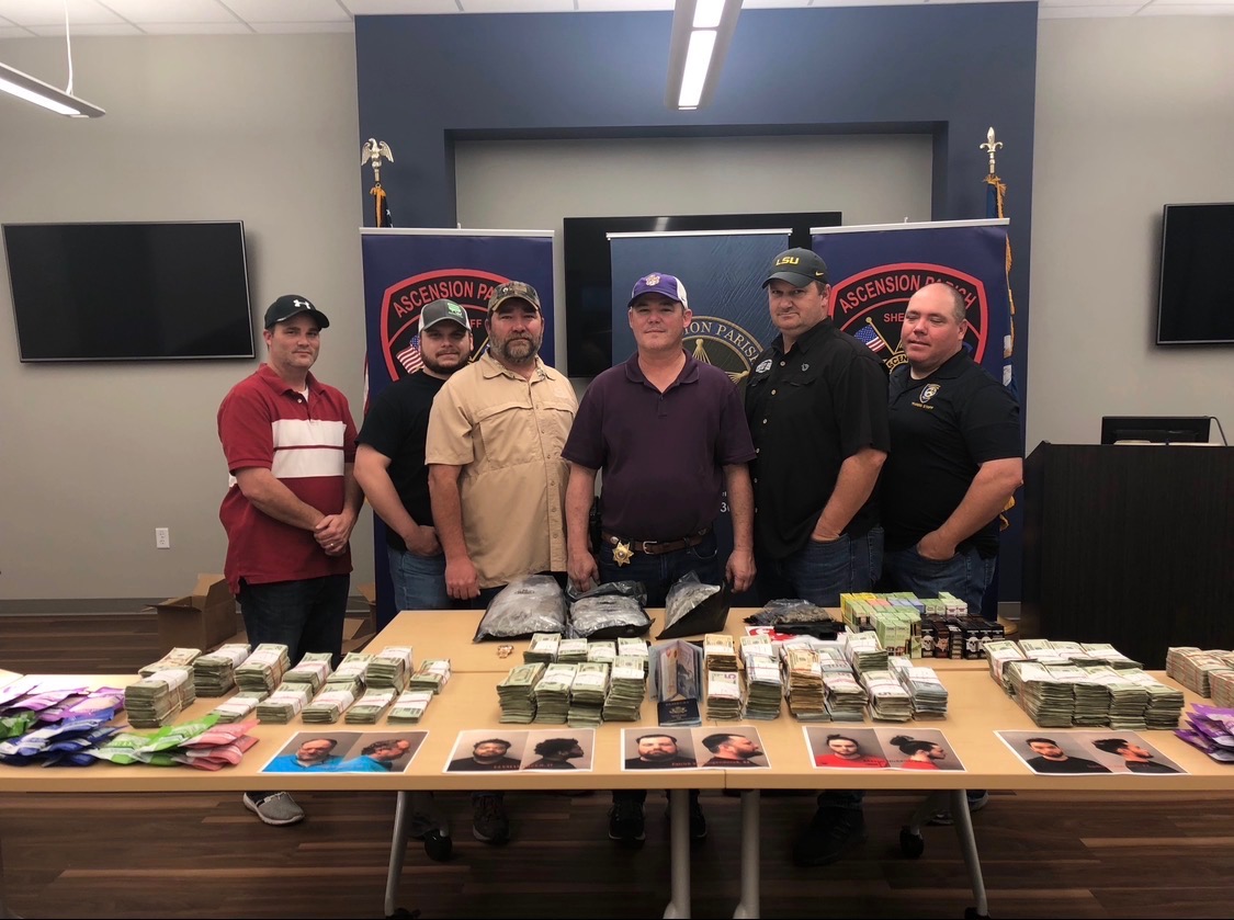 Clint Boe with the Ascension Parish Sheriff's Office team after a major narcotics operation